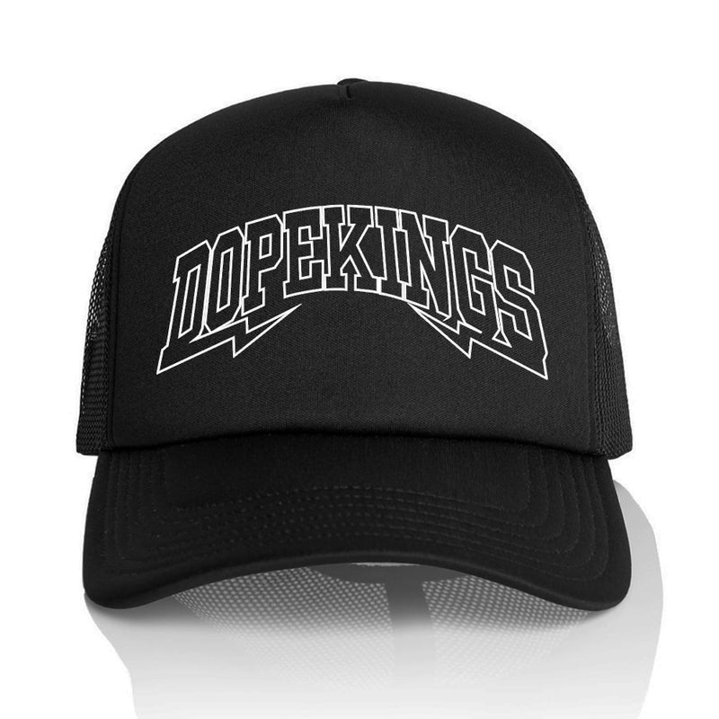 Dope Kings Lightning Outline Trucker Hat - BLACK